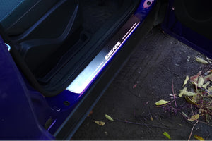 Illuminated LED Door Sill Tread Plates Ford Escape III 2013-2019 With Escape Logo Ford Led Door Sills opdesign