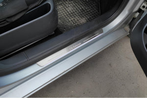 Illuminated LED Door Sill Tread Plates Skoda Octavia II (A5) 2004-2013 With Octavia Logo Skoda Led Door Sills opdesign