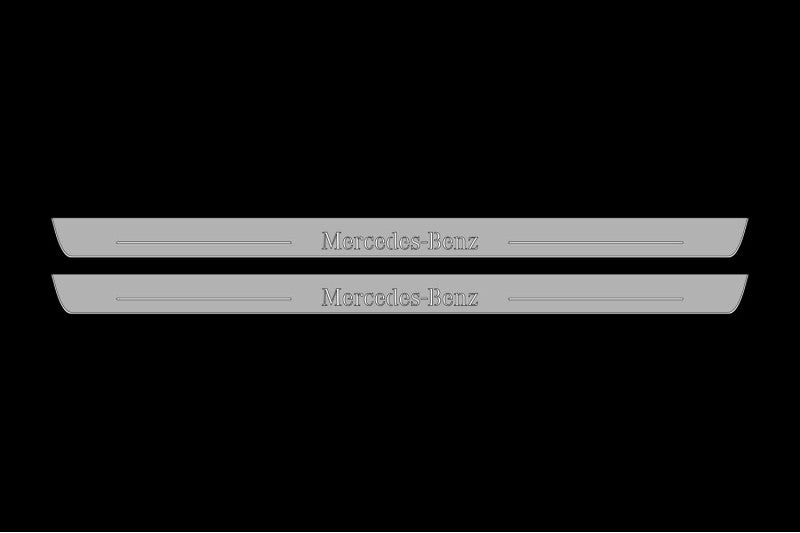 Mercedes S-Class C217 2014-2020 LED Door Sills Illuminated Scuff Mercedes-Benz Logo Stainless Steel Entry Guards Door Sills D