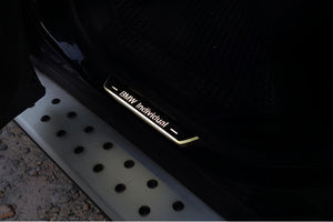 Illuminated LED Door Sill Tread Plates BMW X5 E53 1999-2006 With BMW Individual Logo BMW Led Door Sills opdesign