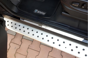 Illuminated LED Door Sill Tread Plates BMW X5 E53 1999-2006 With BMW Individual Logo BMW Led Door Sills opdesign
