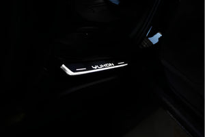Illuminated LED Door Sill Tread Plates GMC Yukon V 2020+ With Yukon Logo GMC Led Door Sills opdesign