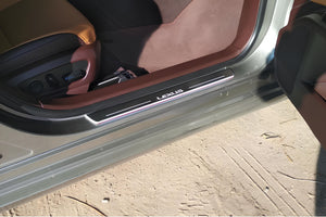 Illuminated LED Door Sill Tread Plates Lexus IS III 2013-2020 With Lexus Logo Lexus Led Door Sills opdesign