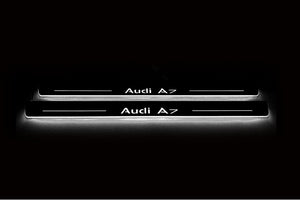 Audi A7 C7 2010-2018 LED Door Sills Illuminated Scuff Audi A7 Logo Stainless Steel Entry Guards Door Sills decoinfabric