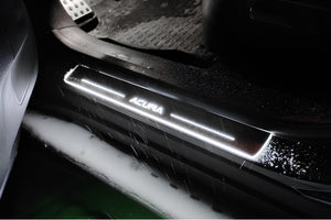 Illuminated LED Door Sill Tread Plates Acura TSX II 2009-2014 With Acura Logo Acura Led Door Sills decoinfabric