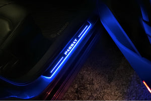 Illuminated LED Door Sill Tread Plates Volkswagen Passat B7 USA 2011-2019 With Passat Logo (type 1) Volkswagen Led Door Sills opdesign