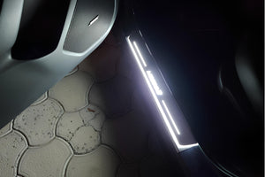Illuminated LED Door Sill Tread Plates Mazda 3 III 2013-2019 With Mazda 3 Logo Mazda Led Door Sills opdesign