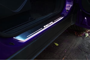 Illuminated LED Door Sill Tread Plates Ford Escape III 2013-2019 With Escape Logo Ford Led Door Sills opdesign