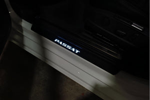 Volkswagen Passat B8 2015-2023 Illuminated Matte Sill Plates with logo Passat Volkswagen Led Door Sills PRO opdesign