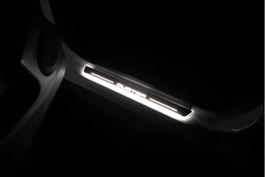 Illuminated LED Door Sill Tread Plates Renault Duster I 2010-2018 With Duster Logo Renault Led Door Sills opdesign