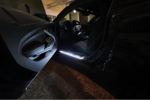 Illuminated LED Door Sill Tread Plates Chevrolet Camaro VI 2016-2024 With Camaro Logo Chevrolet Led Door Sills opdesign