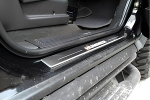 Illuminated LED Door Sill Tread Plates Hummer H2 2002-2009 With Hummer Logo Hummer Led Door Sills opdesign
