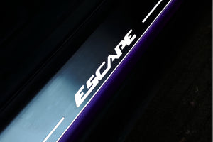 Illuminated LED Door Sill Tread Plates Ford Escape III 2013-2019 With Escape Logo Ford Led Door Sills opdesign