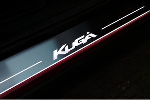 Illuminated LED Door Sill Tread Plates Ford Kuga II 2013-2020 With Kuga Logo Ford Led Door Sills opdesign