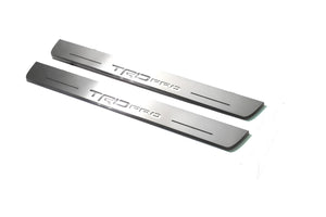 Illuminated LED Door Sill Tread Plates Toyota Tacoma III 2016-2024 With TRD pro Logo Toyota Led Door Sills opdesign