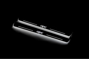 Illuminated LED Door Sill Tread Plates Opel Insignia I 2008-2017 With OPC Logo Opel Led Door Sills opdesign