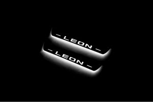 Illuminated LED Door Sill Tread Plates Seat Leon III 2013-2020 With Leon Logo Seat Led Door Sills opdesign