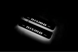 Illuminated LED Door Sill Tread Plates Nissan Patrol Y62 2010+ With NISMO Logo Nissan Led Door Sills opdesign