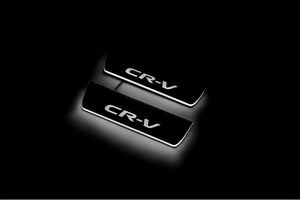 Illuminated LED Door Sill Tread Plates Honda CR-V V 2017-2023 With CR-V Logo Honda Led Door Sills opdesign