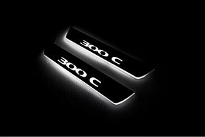 Illuminated LED Door Sill Tread Plates Chrysler 300C I 2005-2010 With 300C Logo Chrysler Led Door Sills opdesign