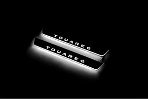 Illuminated LED Door Sill Tread Plates Volkswagen Touareg III 2018+ With Touareg Logo Volkswagen Led Door Sills opdesign