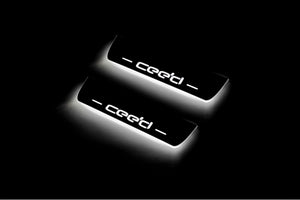 Illuminated LED Door Sill Tread Plates KIA Ceed II 2012-2018 With Cee`d Logo KIA Led Door Sills opdesign