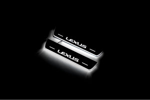 Illuminated LED Door Sill Tread Plates Lexus RX IV 2015-2023 With Lexus Logo Lexus Led Door Sills opdesign
