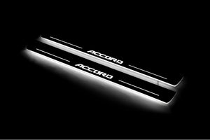 Illuminated LED Door Sill Tread Plates Honda Accord X 2018-2023 With Accord Logo Honda Led Door Sills opdesign