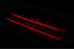 Illuminated LED Door Sill Tread Plates Chrysler 300C II 2011-2023 With SRT HELLCAT Logo Chrysler Led Door Sills decoinfabric
