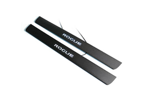 Nissan Rogue II 2014-2021 Illuminated Matte Sill Plates with logo Rogue Nissan Led Door Sills PRO opdesign