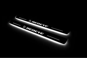 Illuminated LED Door Sill Tread Plates Dodge Charger 2023+ With Hellcat REDEYE Logo Dodge Led Door Sills opdesign