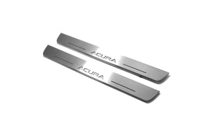 Illuminated LED Door Sill Tread Plates Acura MDX II 2006-2013 With Acura Logo Acura Led Door Sills opdesign