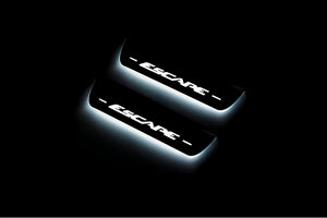 Illuminated LED Door Sill Tread Plates Ford Escape III 2013-2019 With Escape Logo Ford Led Door Sills opdesign