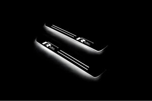 Illuminated LED Door Sill Tread Plates Volkswagen Passat B7 USA 2011-2019 With R-Line Logo Volkswagen Led Door Sills opdesign