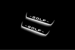 Illuminated LED Door Sill Tread Plates Volkswagen Golf VIII 2020+ With Golf Logo Volkswagen Led Door Sills opdesign