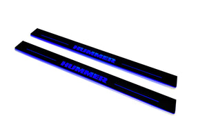 Illuminated LED Door Sill Tread Plates Hummer H2 2002-2009 With Hummer Logo Hummer Led Door Sills opdesign