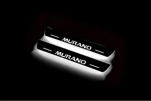 Illuminated LED Door Sill Tread Plates Nissan Murano III 2014+ With Murano Logo Nissan Led Door Sills opdesign