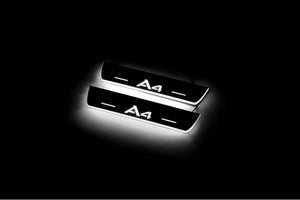 Illuminated LED Door Sill Tread Plates Audi A4 B8 2007-2016 With A4 Logo Audi Led Door Sills decoinfabric