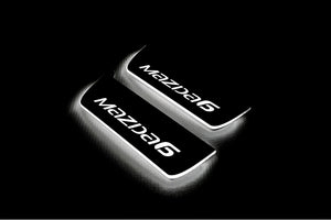 Illuminated LED Door Sill Tread Plates Mazda 6 III 2012-2024 With Mazda 6 Logo Mazda Led Door Sills opdesign