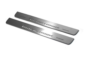 Illuminated LED Door Sill Tread Plates Jeep Grand Cherokee IV 2010-2021 With TrackHawk Logo Jeep Led Door Sills opdesign