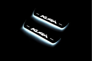 Illuminated LED Door Sill Tread Plates Ford Kuga II 2013-2020 With Kuga Logo Ford Led Door Sills opdesign