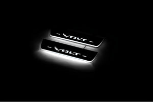 Illuminated LED Door Sill Tread Plates Chevrolet Volt I 2010-2015 With Volt Logo Chevrolet Led Door Sills opdesign