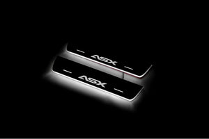 Illuminated LED Door Sill Tread Plates Mitsubishi ASX I 2010-2023 With ASX Logo Mitsubishi Led Door Sills opdesign