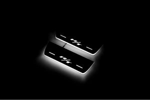 Illuminated LED Door Sill Tread Plates Dodge Durango III 2011+ With Durango R/T Logo Dodge Led Door Sills opdesign