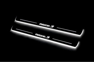 Illuminated LED Door Sill Tread Plates Mazda 3 II 2009-2013 With Mazda 3 Logo Mazda Led Door Sills opdesign