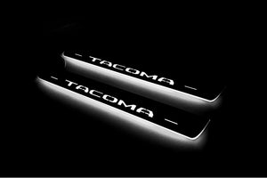 Illuminated LED Door Sill Tread Plates Toyota Tacoma III 2016+ With Tacoma Logo Toyota Led Door Sills opdesign