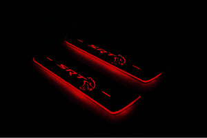 Illuminated LED Door Sill Tread Plates Chrysler 300C II 2011-2023 With SRT HELLCAT Logo Chrysler Led Door Sills decoinfabric