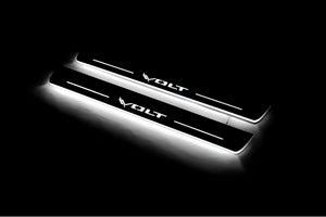 Illuminated LED Door Sill Tread Plates Chevrolet Volt I 2010-2015 With Volt Logo Chevrolet Led Door Sills opdesign