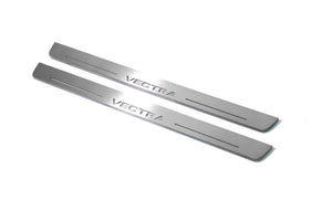 Illuminated LED Door Sill Tread Plates Opel Vectra C 2002-2008 With Vectra Logo Opel Led Door Sills opdesign