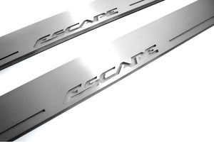 Illuminated LED Door Sill Tread Plates Ford Escape III 2013-2019 With Escape Logo Ford Led Door Sills opdesign
